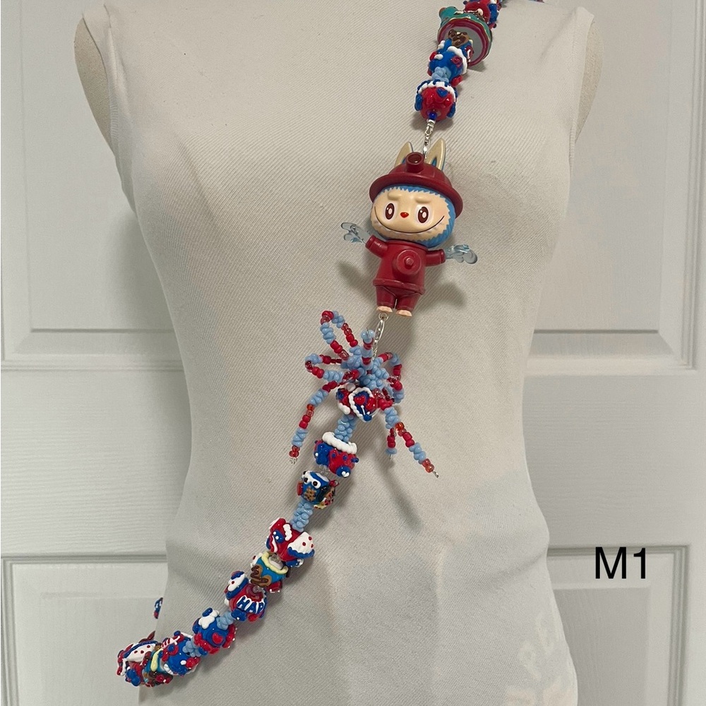 Handmade Crossbody Phone Strap with Figure Toy adjustable for Phone Lanyard,Bag